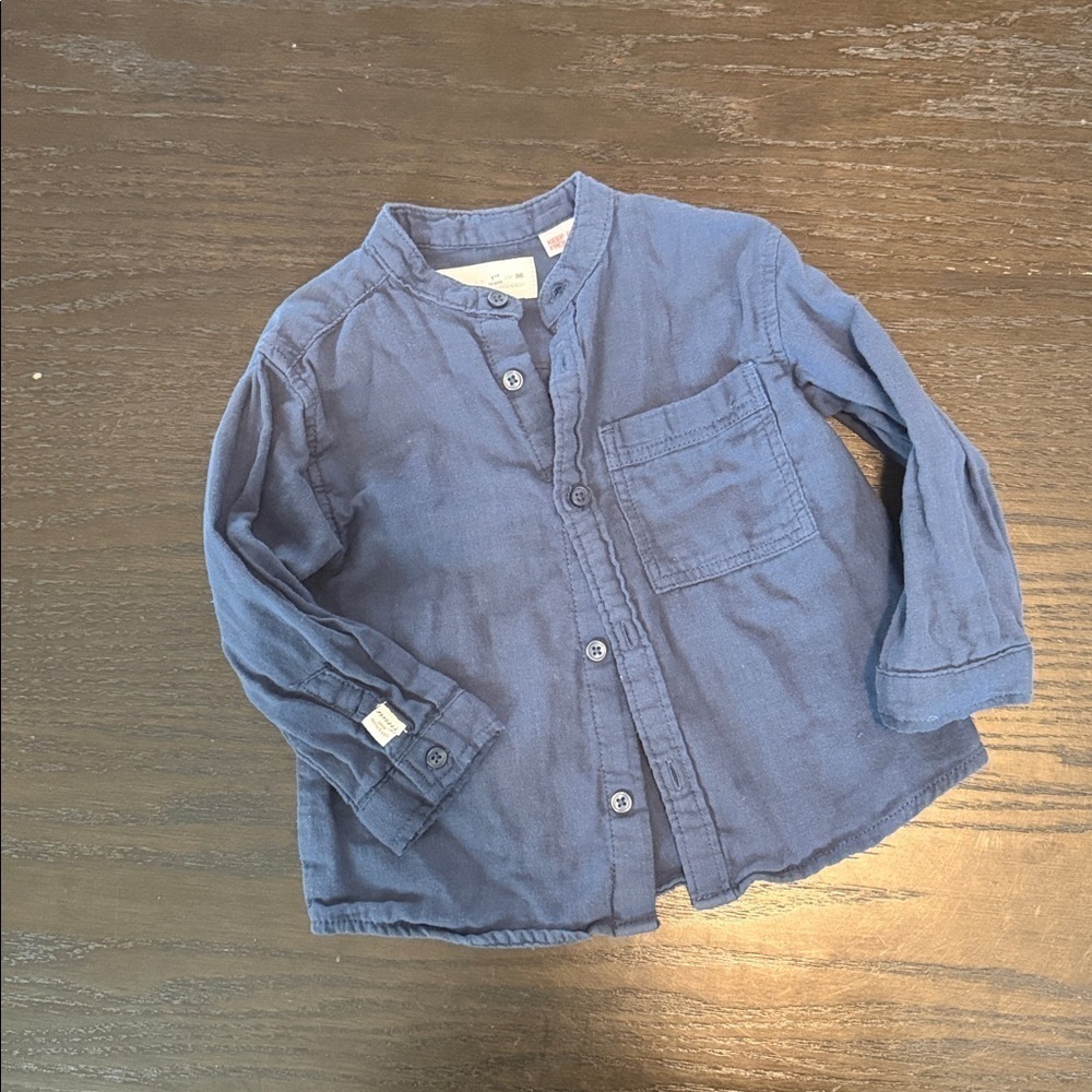 Zara Kids Blue Button-Up Shirt